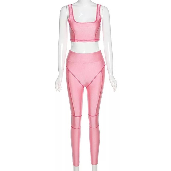 Pretty Pink Two piece active set - Picture 2 of 2